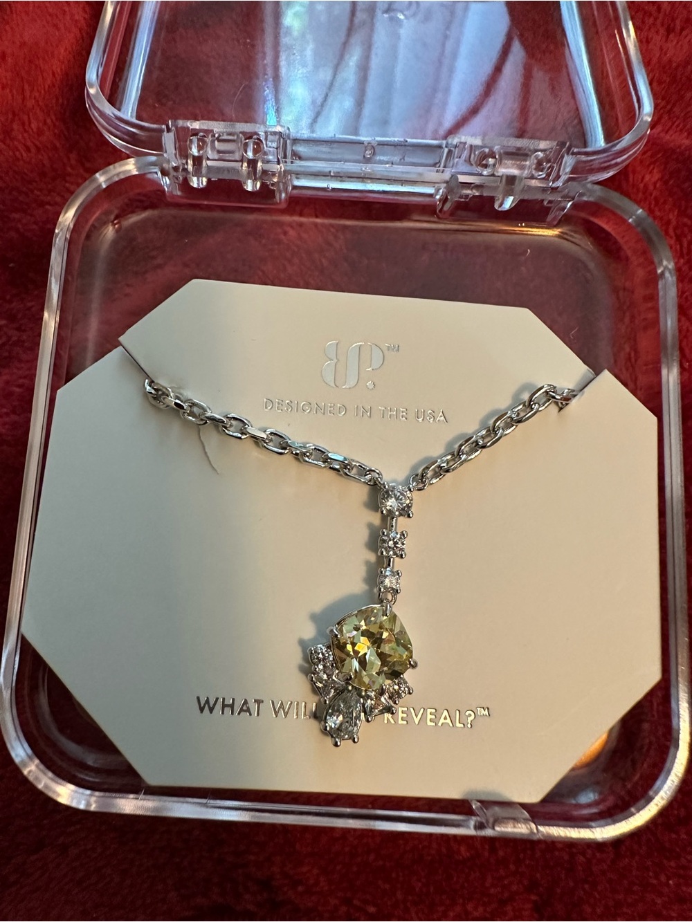 Yellow Crystal Pendant Necklace - Designer Style